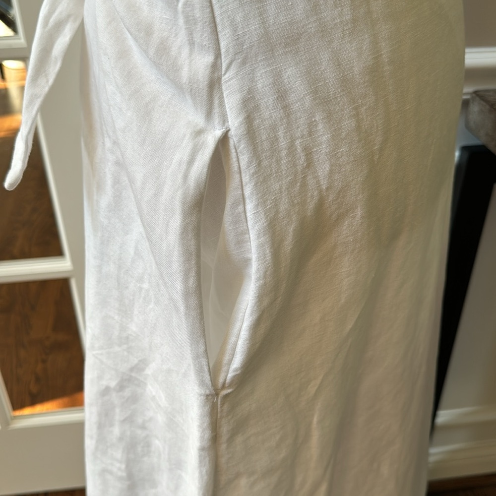 Vineyard vines White tie front linen dress Size 10 - Picture 10 of 14